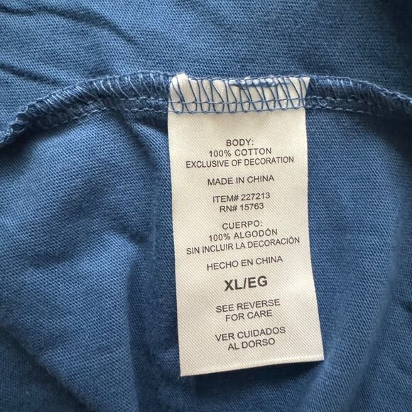 champions mens tee shirt size XL blue color long sleeve round neck logo nwot - Picture 7 of 7